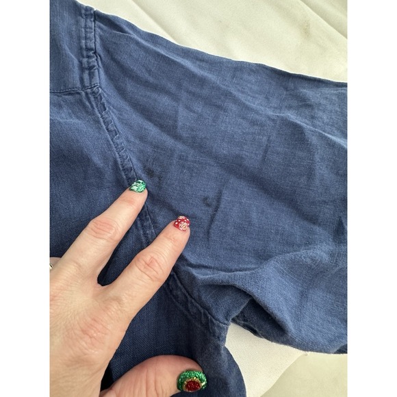 Alex Mill 100% Linen Shirt Men's XL Navy Blue Short‎ Sleeve Button Down #FF8-6 - Picture 5 of 10